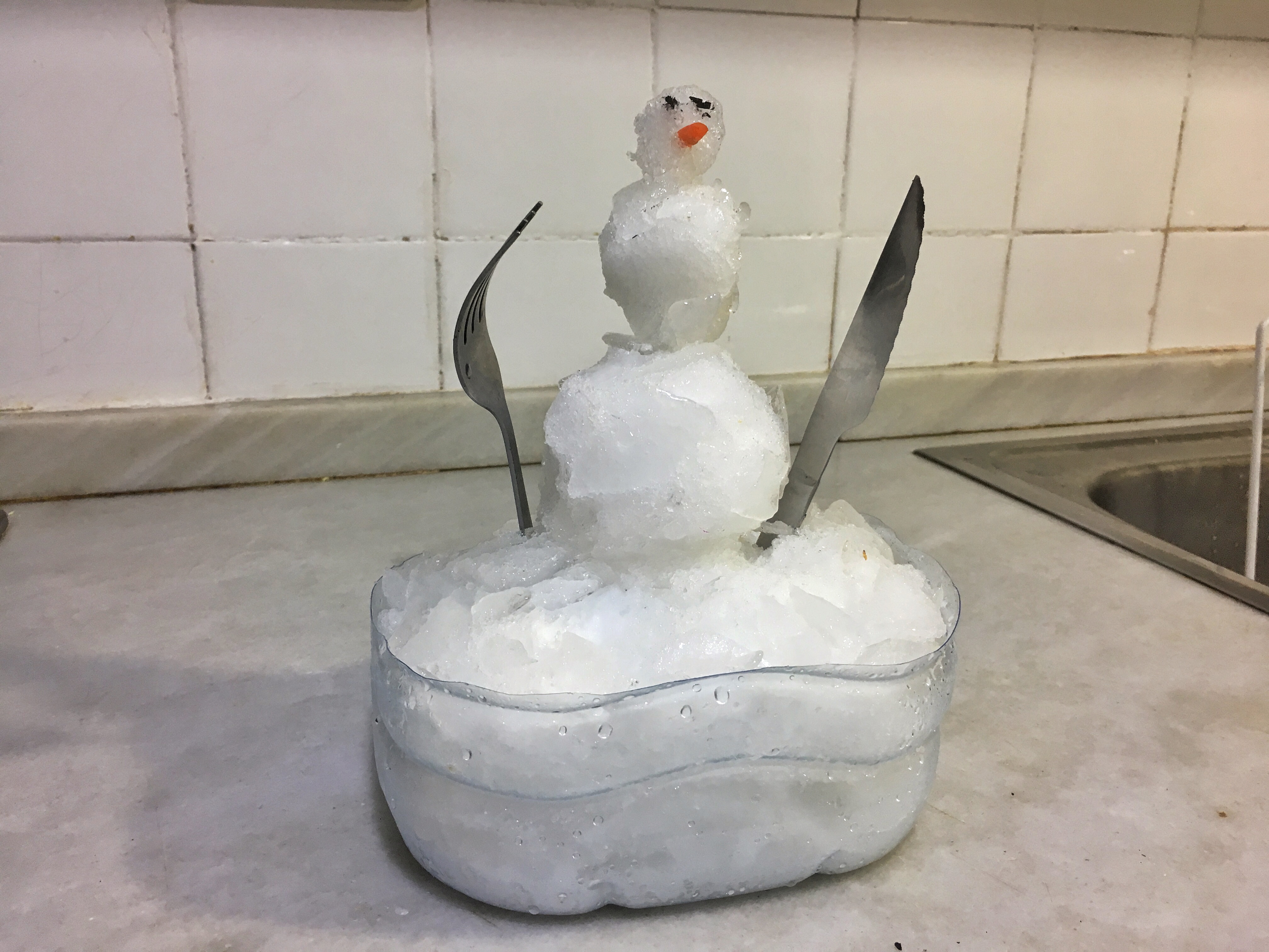 the finished snowman