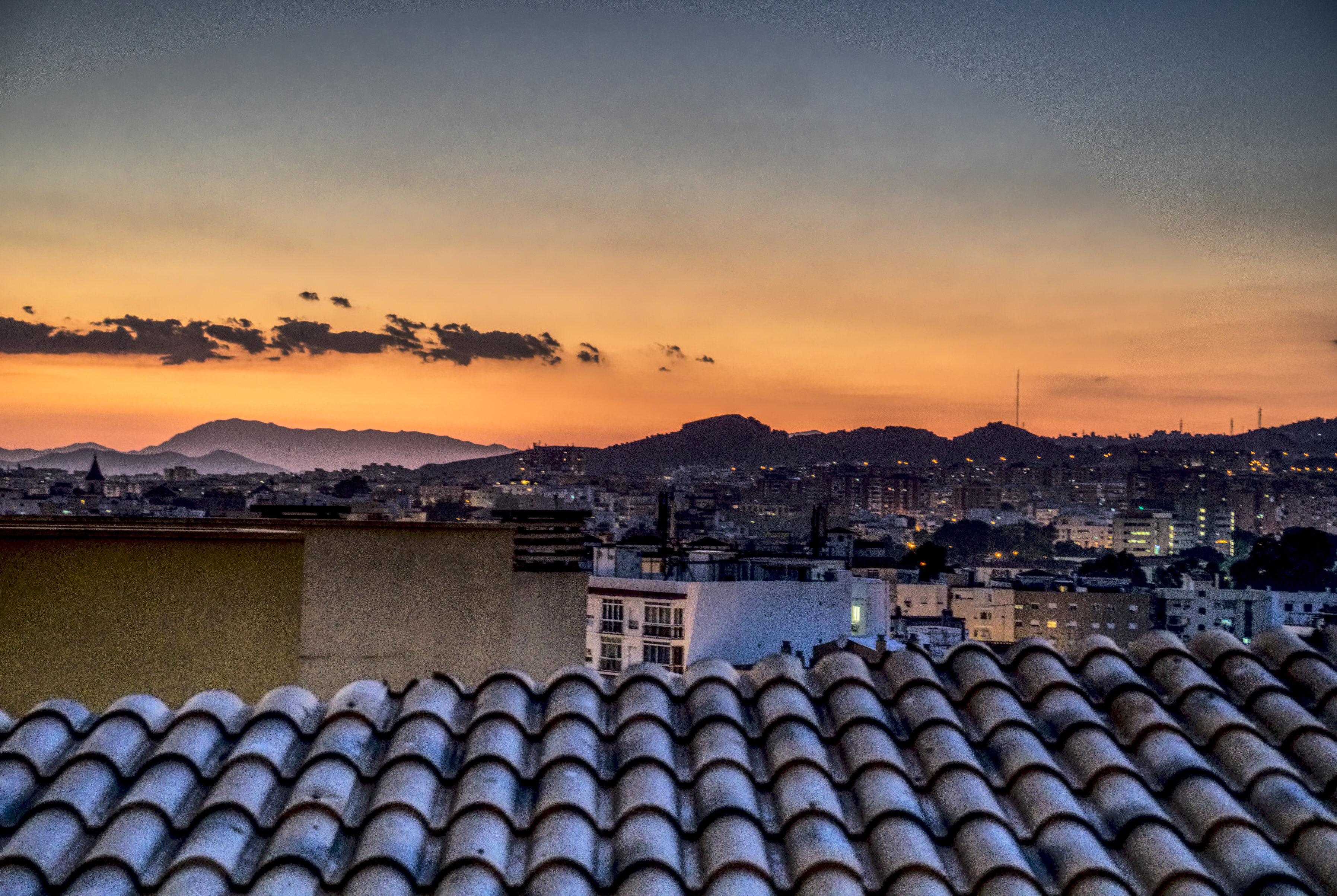 view out of our window in the evening