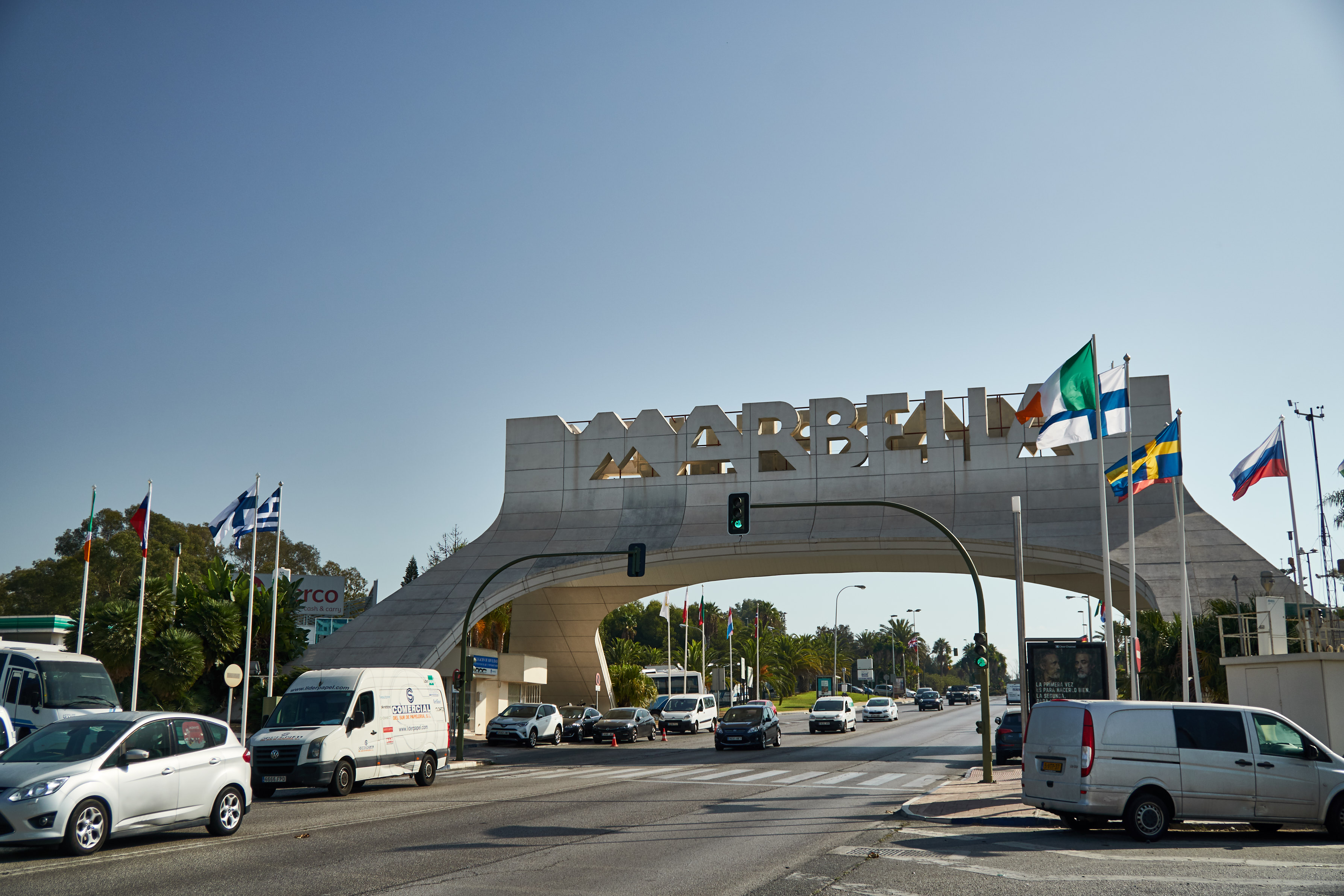 The city name sign in Marbella