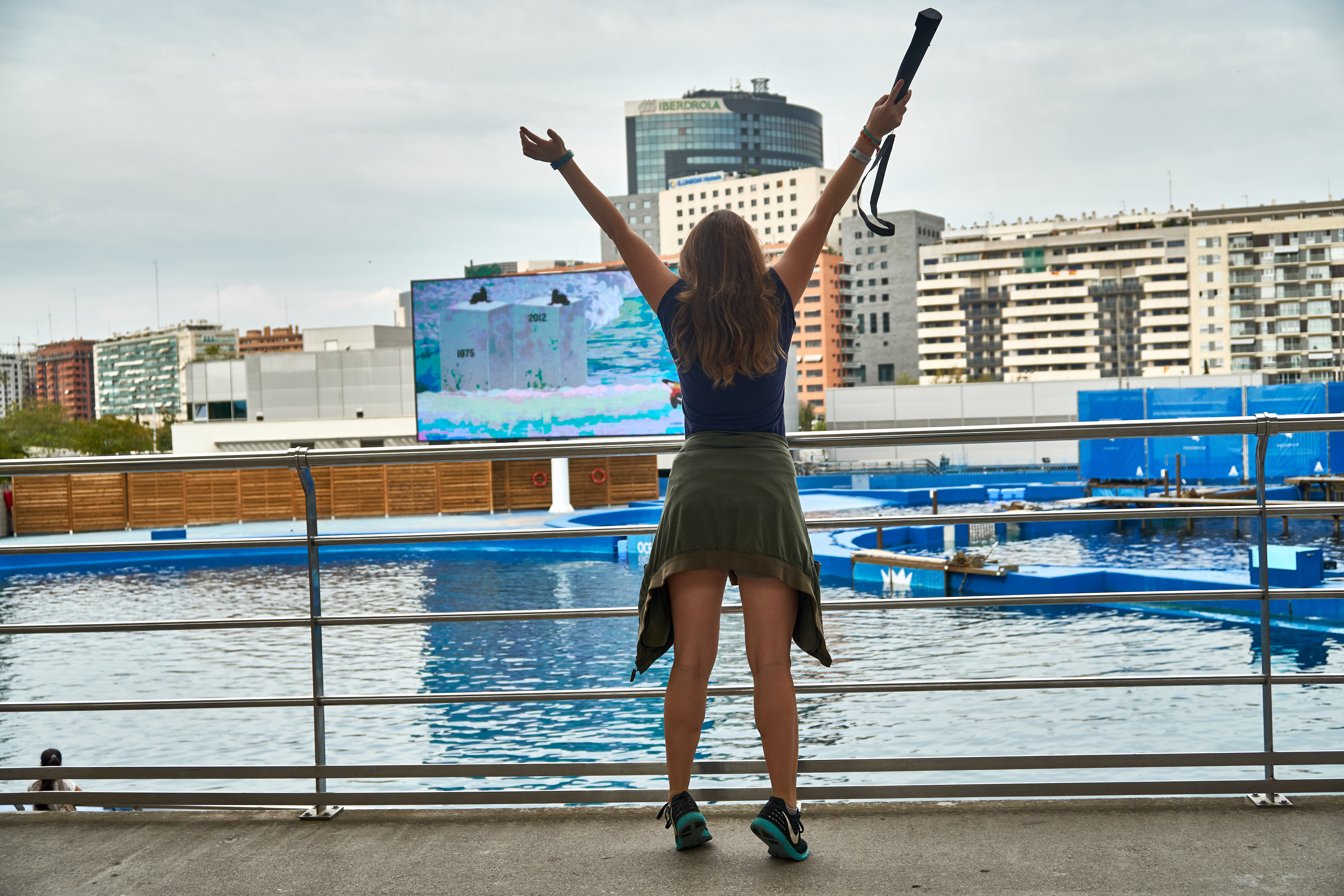 Johanna at the dolphinarium