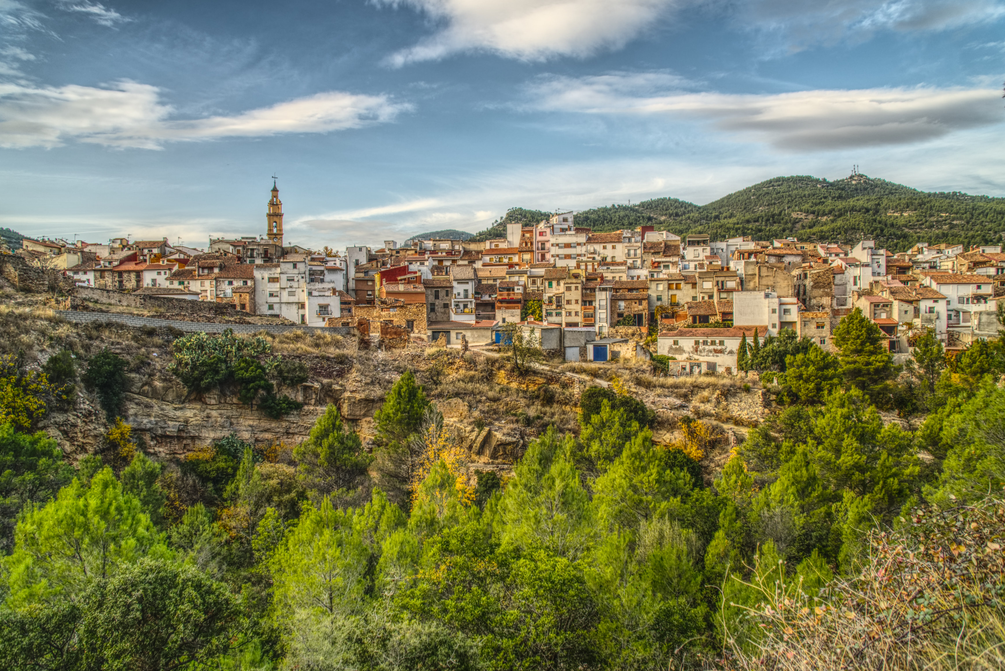 Town scape in the sunset