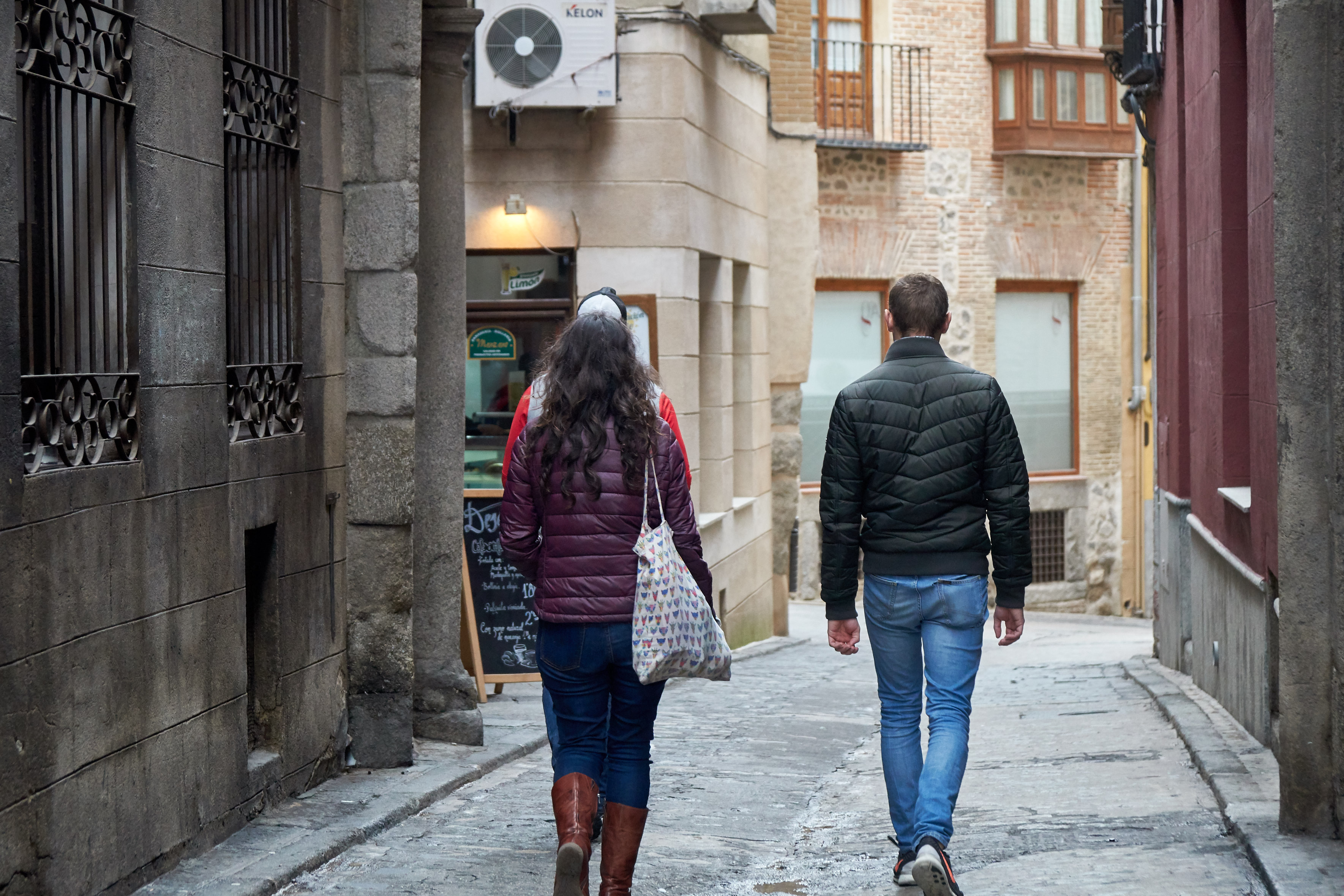 Michelle and Maxim wandering the streets